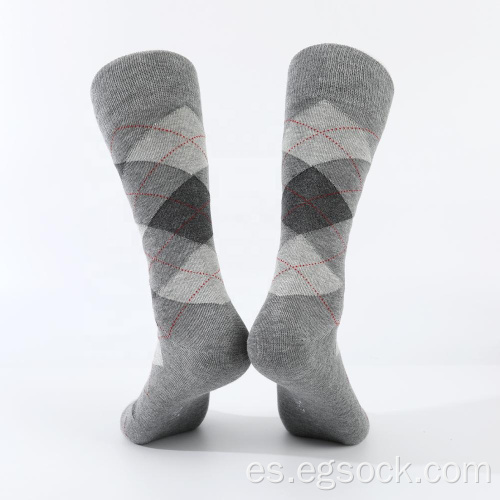 calcetines largos con estampado geométrico jacquard para hombre
